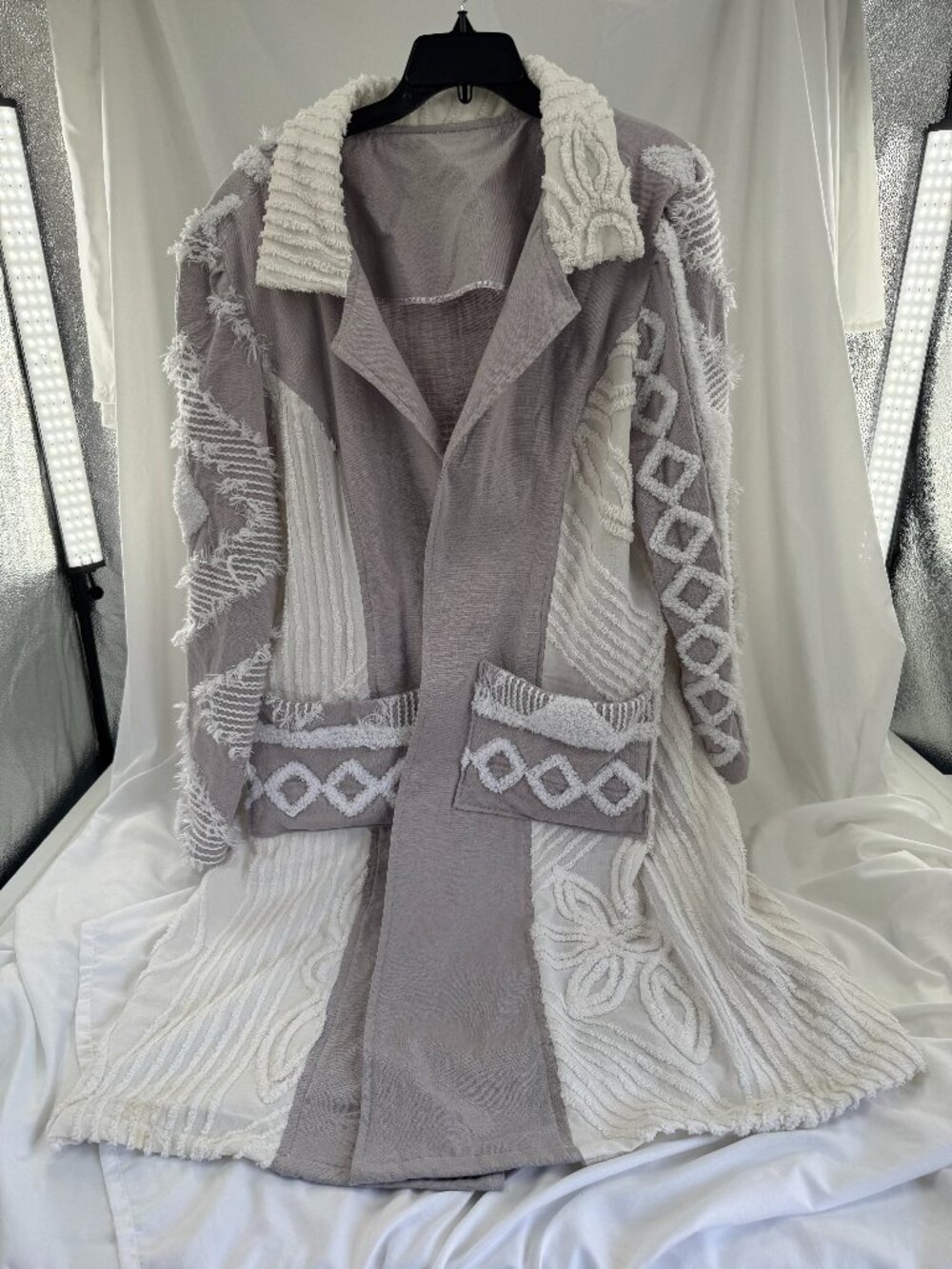 One of a Kind Duster / Jacket made from a Duvet Cover and Chenille